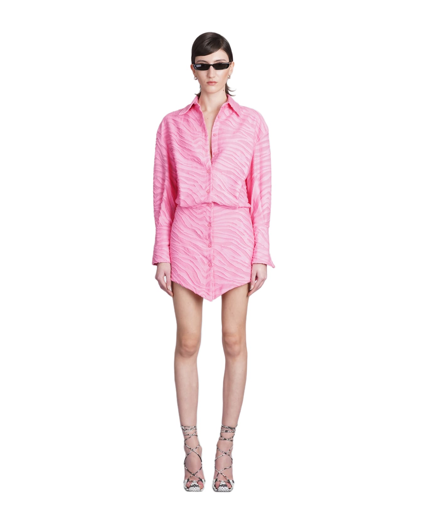 The Attico Silvye Dress In Rose-pink Cotton ワンピース＆ドレス