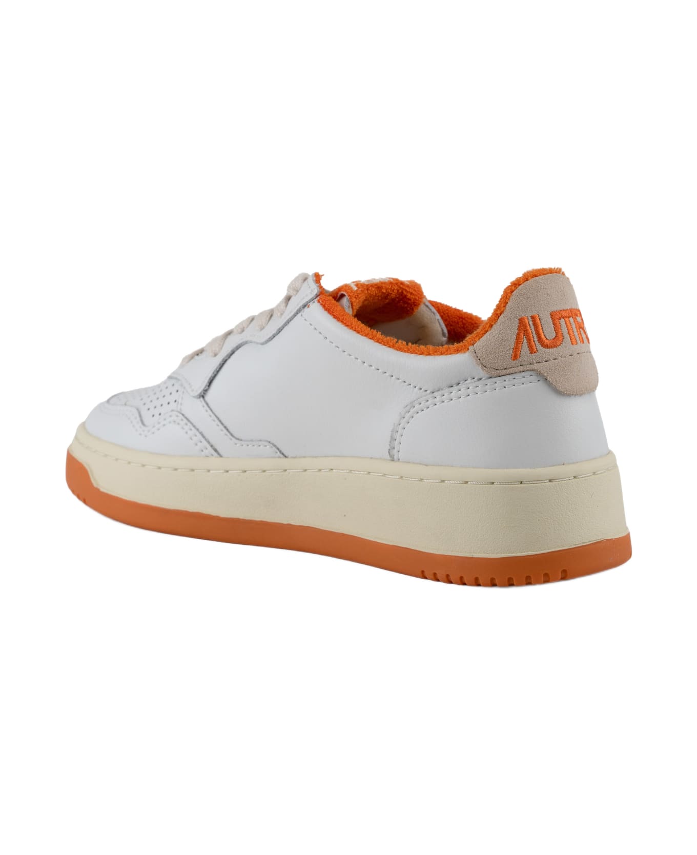 Autry Medalist Low Sneakers In Leather - Virgin/sponge wht/ambg