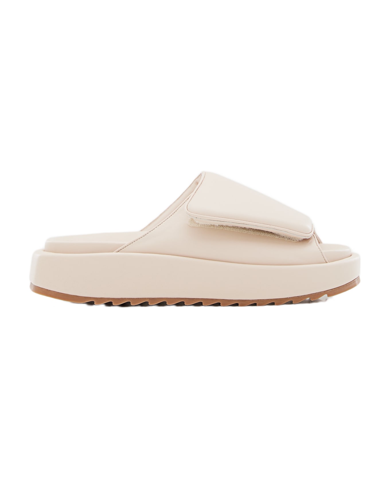 GIA BORGHINI 40mm Gia 1 Leather And Scuba Sandals - Beige
