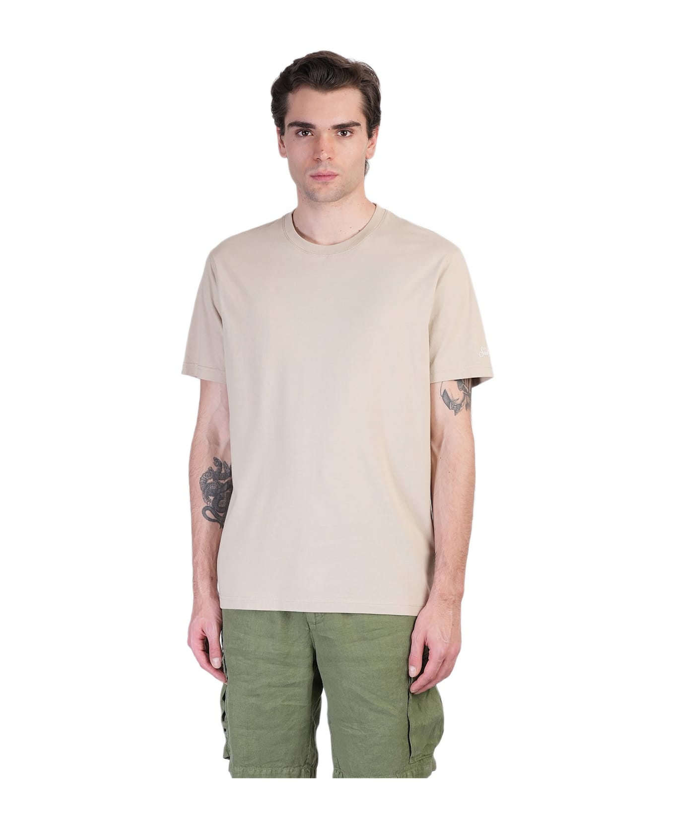MC2 Saint Barth Dover L T-shirt In Taupe Cotton - taupe