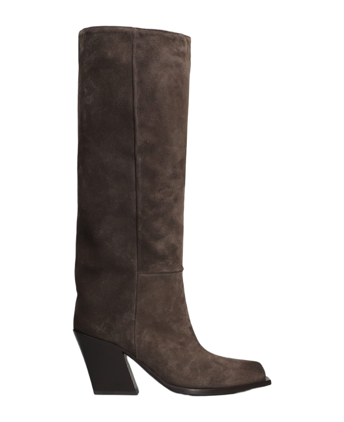 Vic Matié Sense 351 Texan Boots In Taupe Suede - taupe