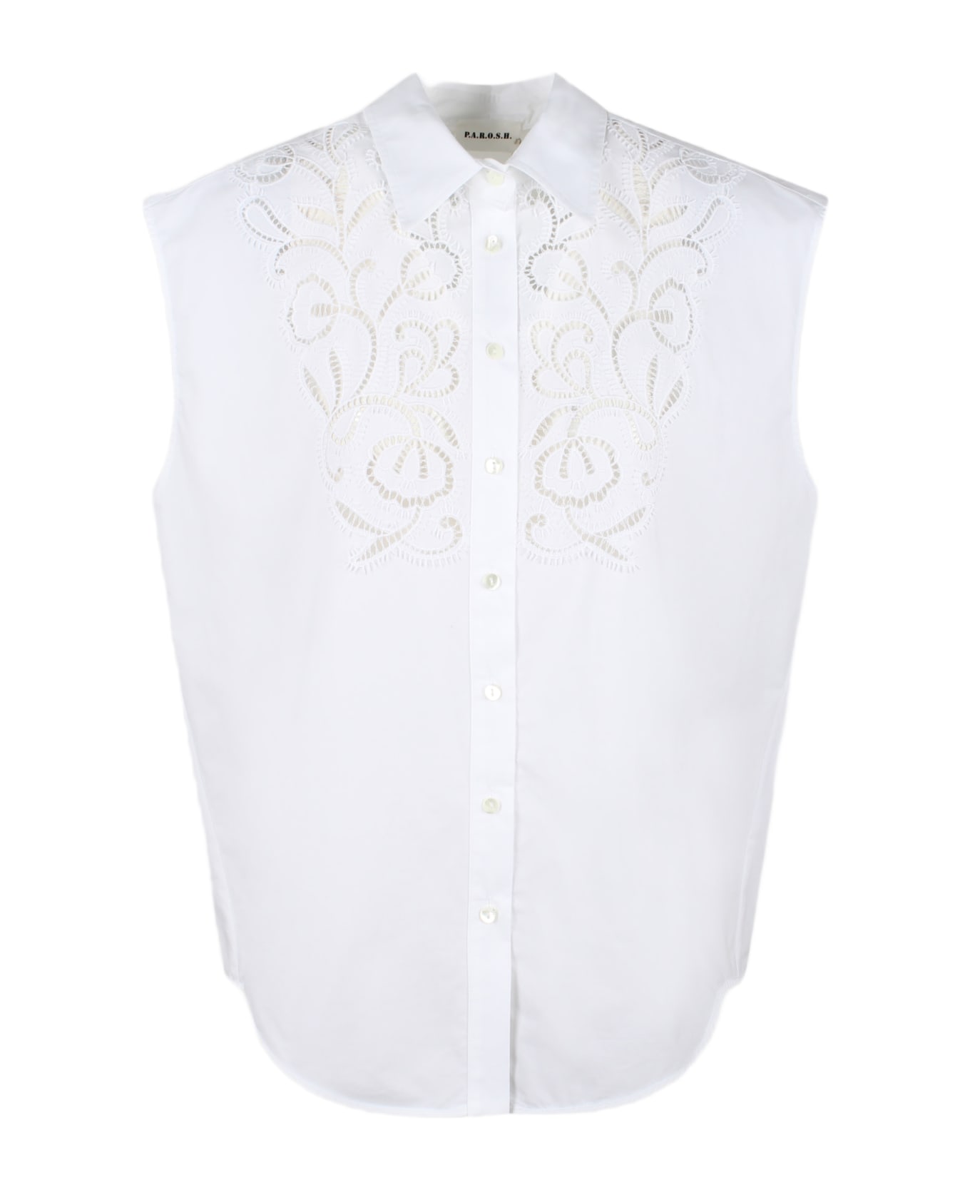 Parosh Canyox Lace Embroidery Shirt - White