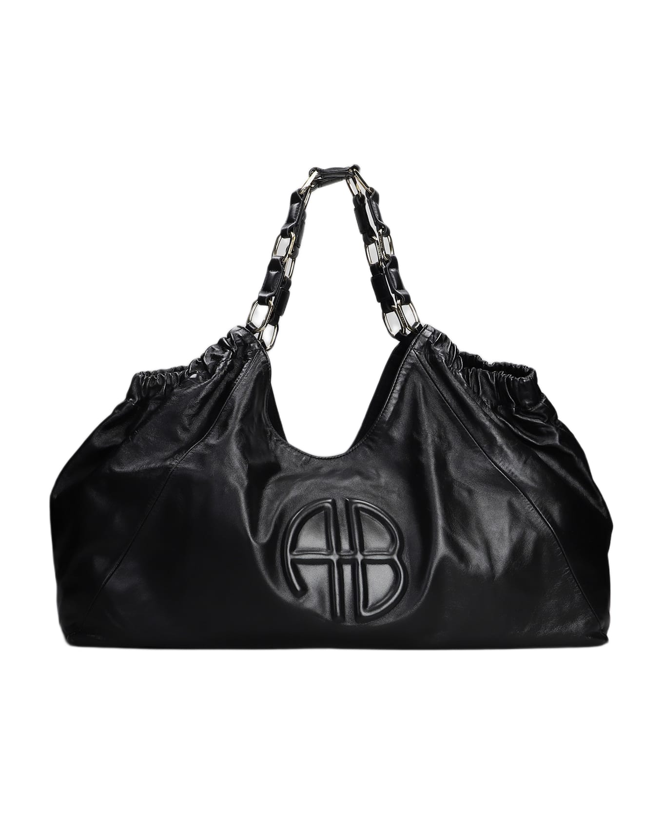 Anine Bing Kate Tote In Black Leather - black