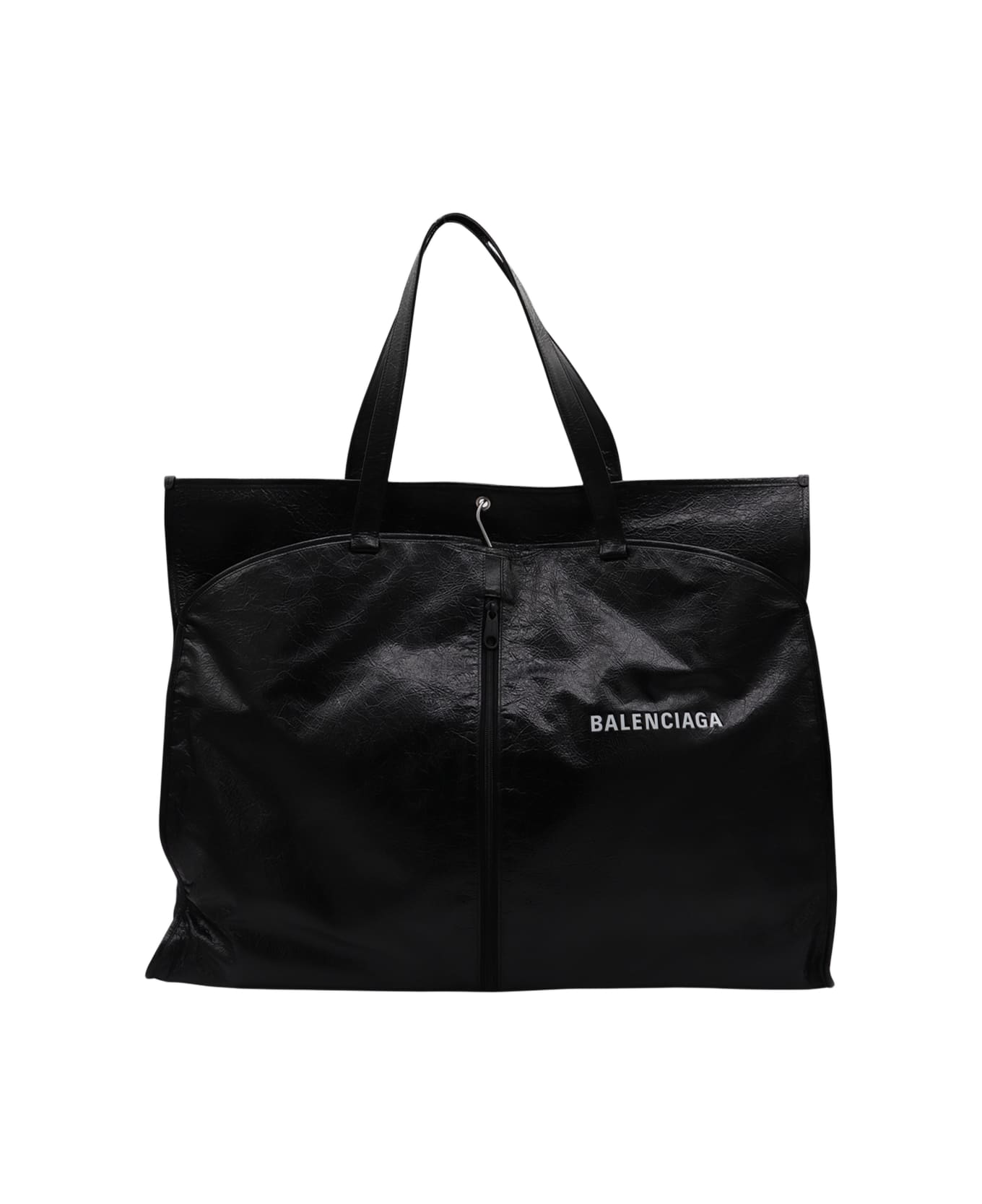 Balenciaga Black Leather Tote Bag - Black