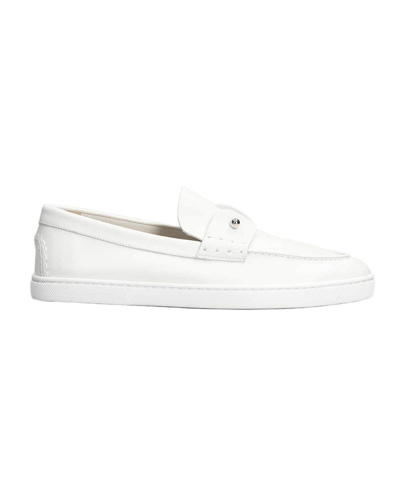 Christian Louboutin Chambeliboat Loafers In White Leather - white