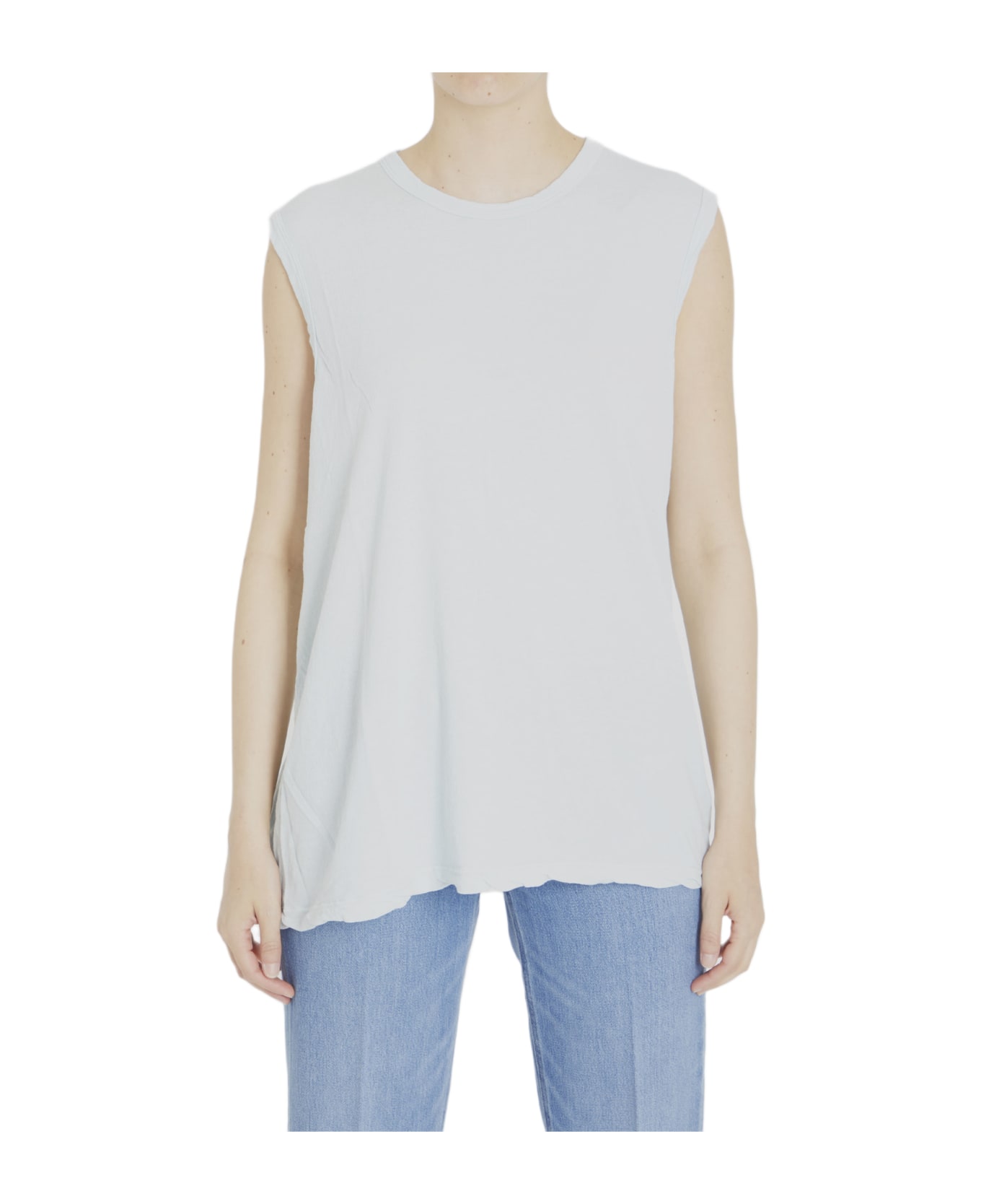 James Perse Cotton Sleeveless T-shirt - TURQUOISE