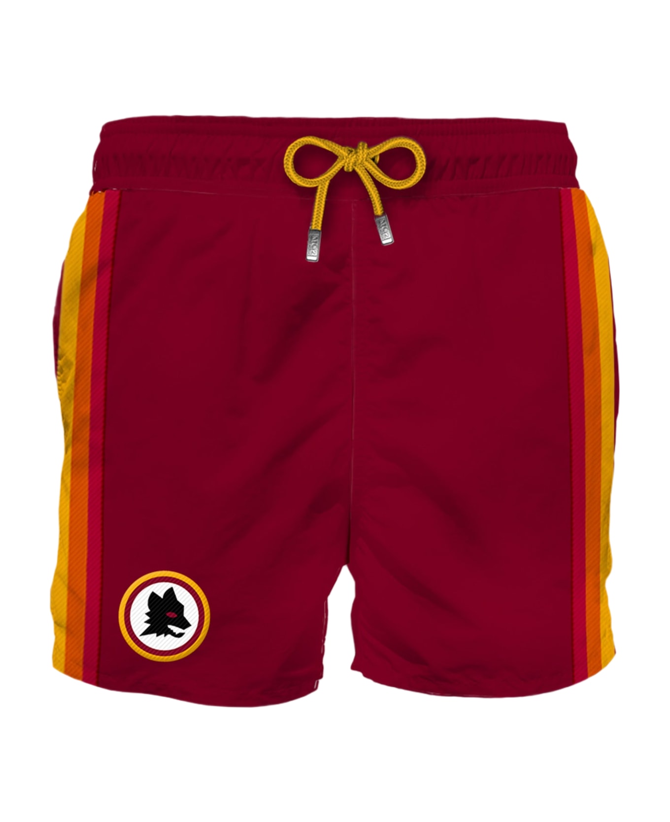 MC2 Saint Barth Man Classic Swim Shorts With As Roma Patch | As Roma Special Edition - RED