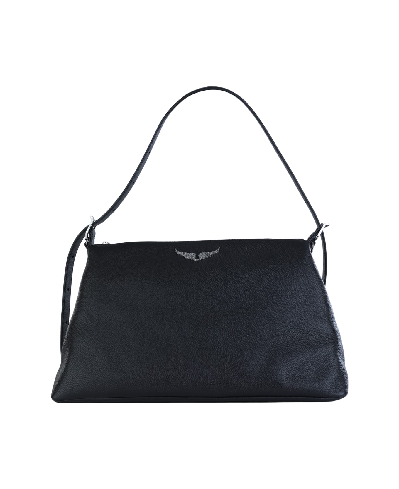Zadig & Voltaire Black Jim Grained Leather Shoulder Bag - Black