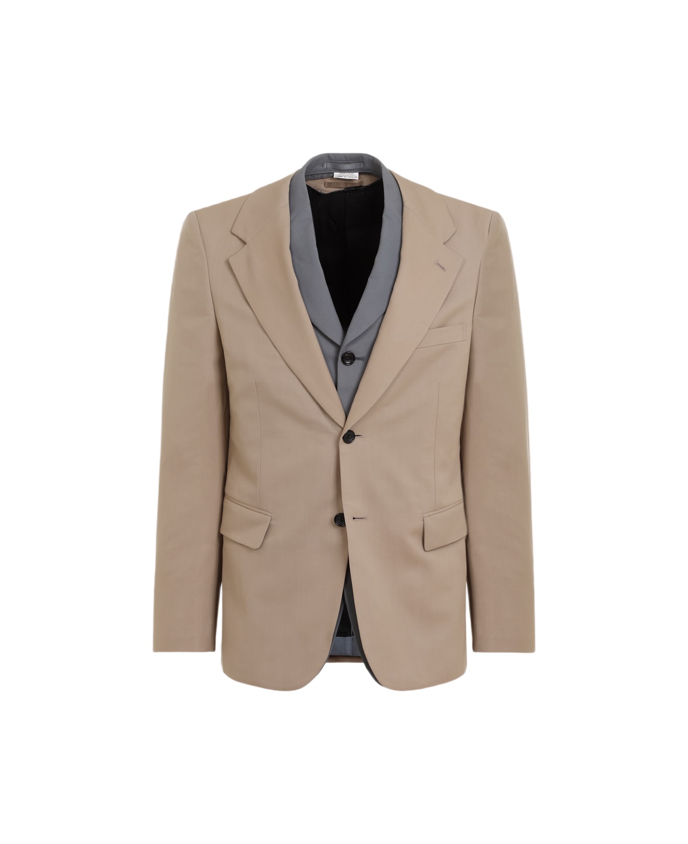 Comme Des Garçons Homme Plus Wool Jacket - Gray Beige