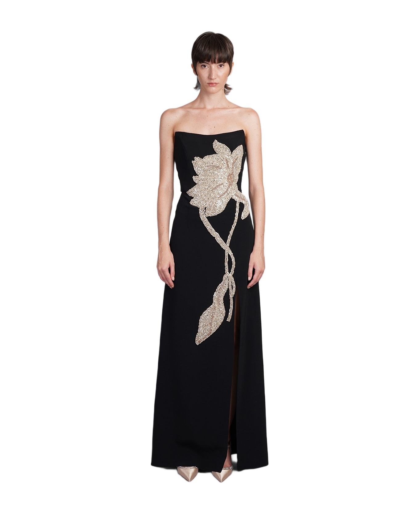 Costarellos Fara Dress In Black Polyester - black
