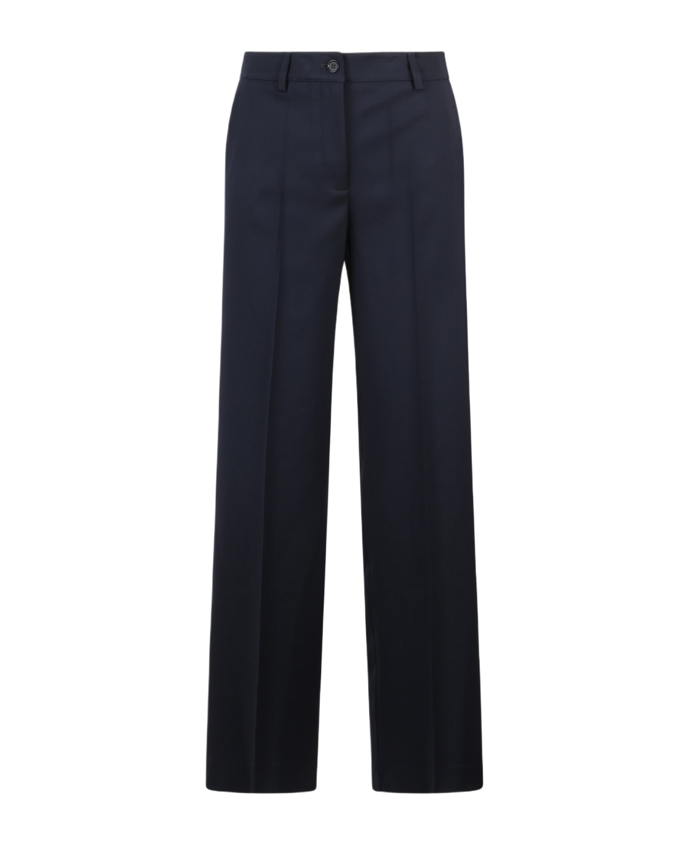 Parosh Twill Wide Tailored Trousers - Blue