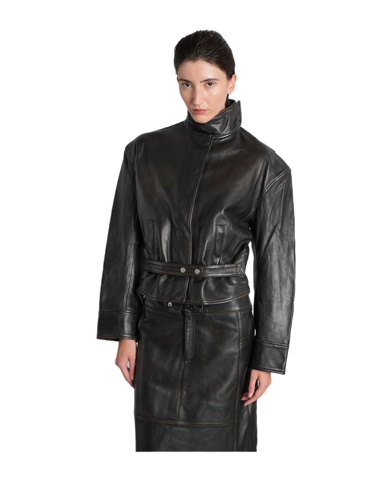 Christopher Esber Leather Jacket In Black Leather - black