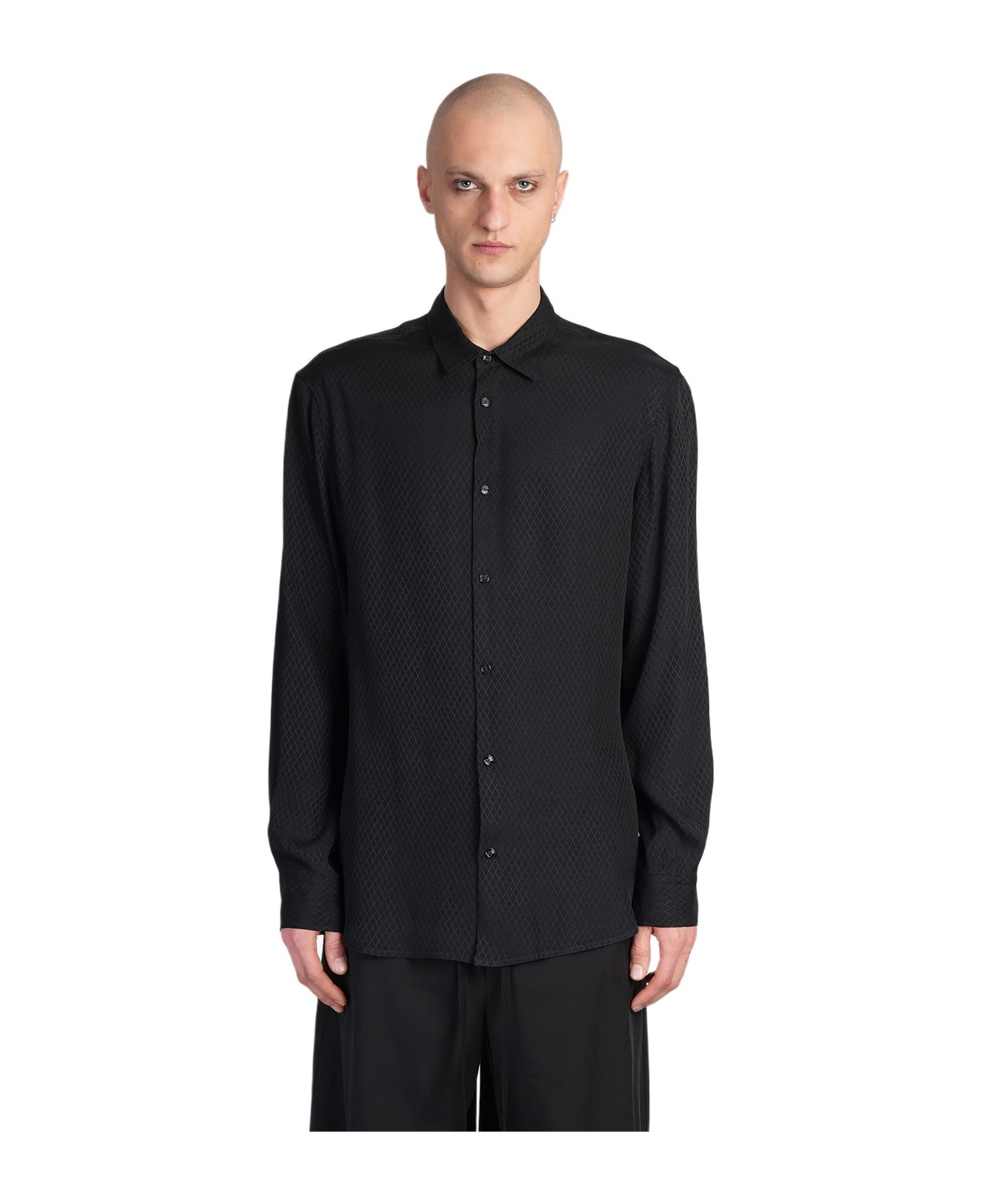 Ann Demeulemeester Andre Shirt In Black Acetate - BLACK