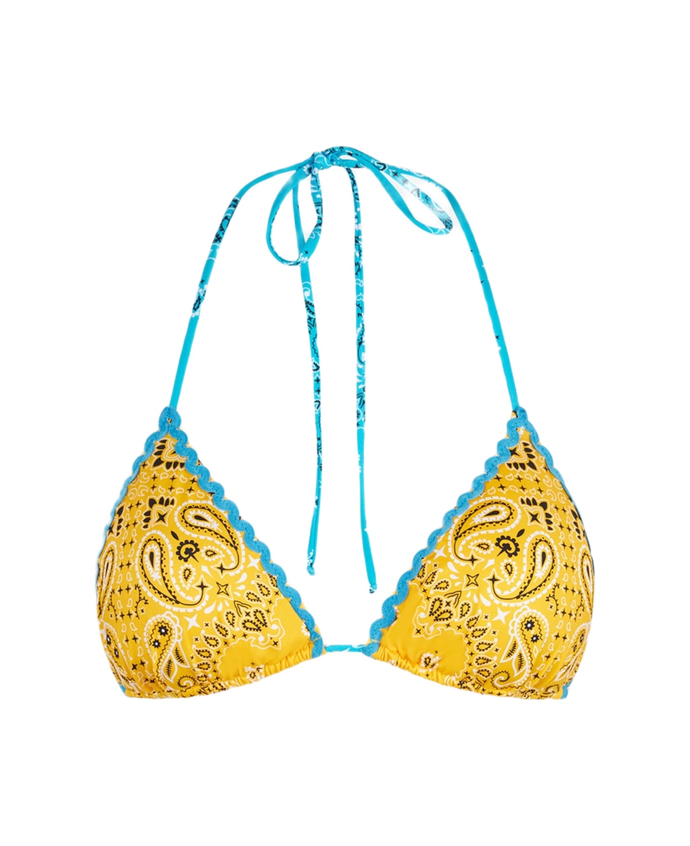 MC2 Saint Barth Woman Triangle Top Swimsuit With Bandanna Print - YELLOW