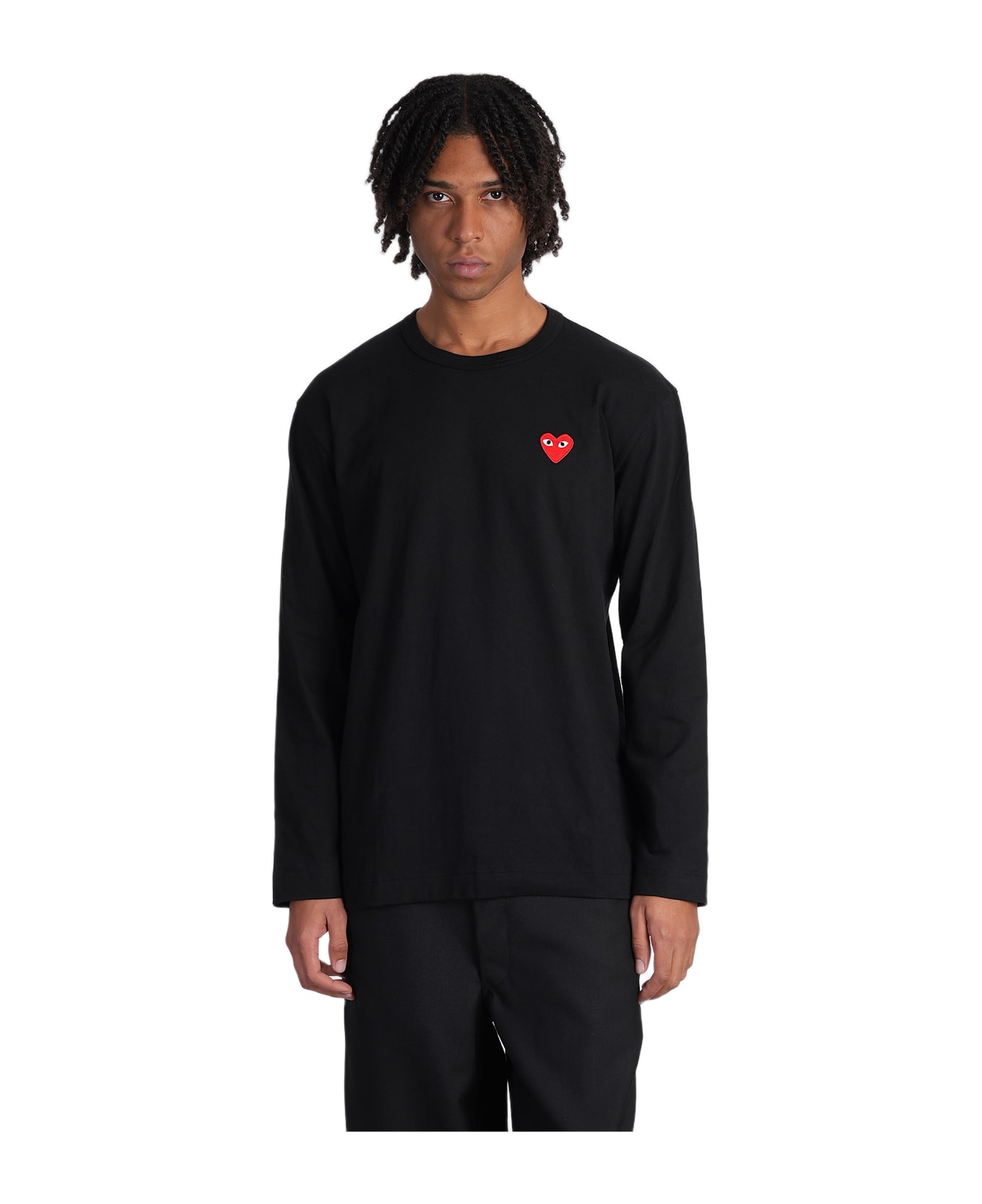 Comme des Garçons Play T-shirt In Black Cotton - BLACK