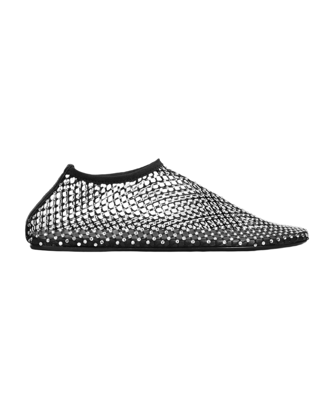 Christopher Esber Minette Flat Ballet Flats In Black Nylon And Leather - black