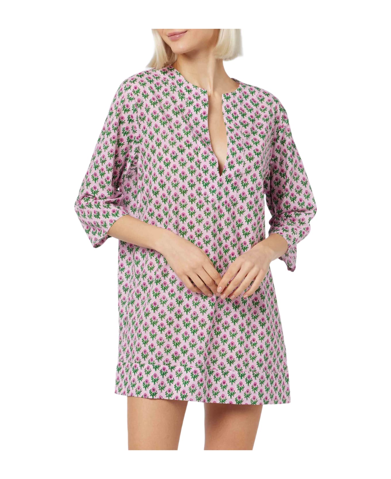 MC2 Saint Barth Woman Cotton Tunic Dress Macha - PINK