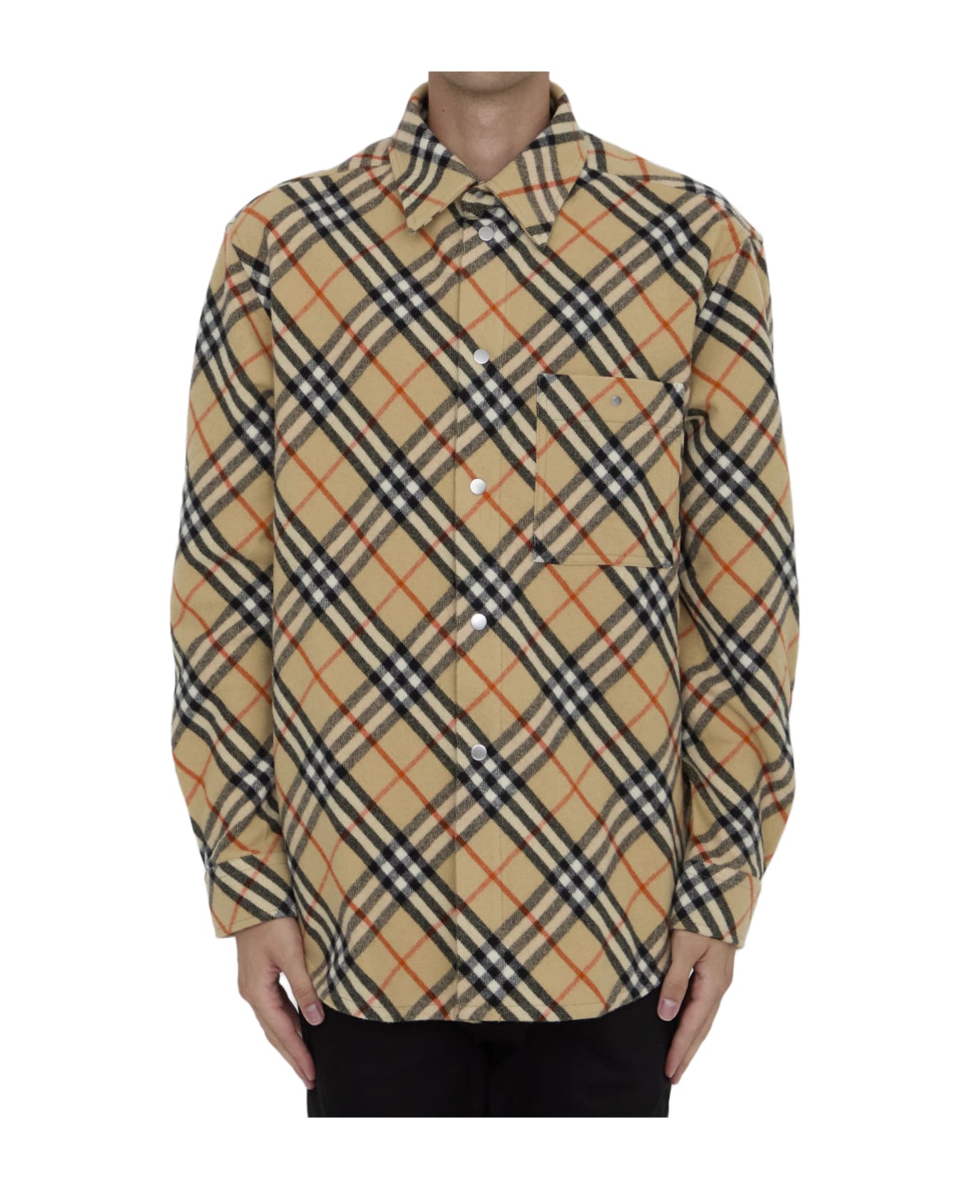 Burberry Check Wool Shirt - SANDIPCHECK
