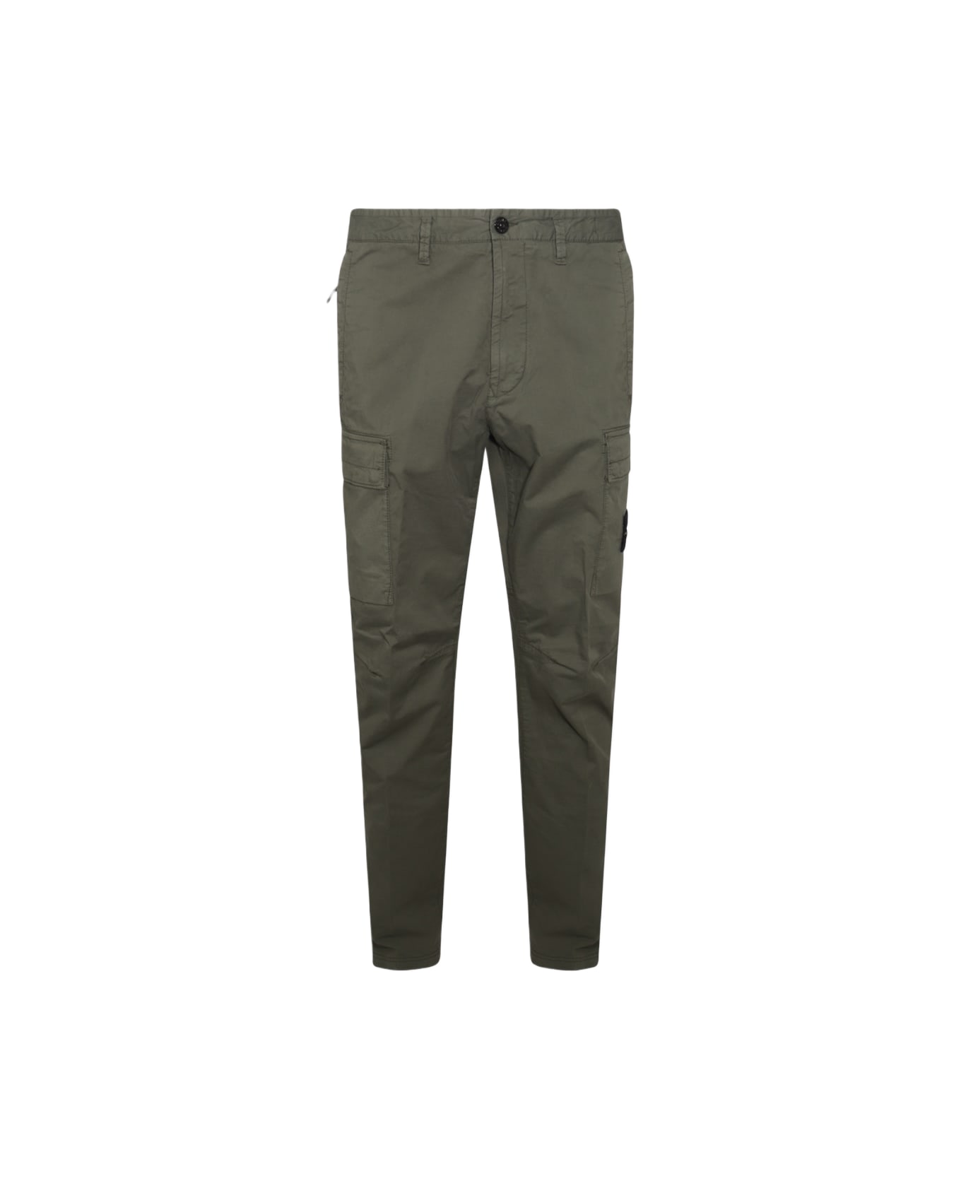 Stone Island Green Cotton Pants - ARMY GREEN