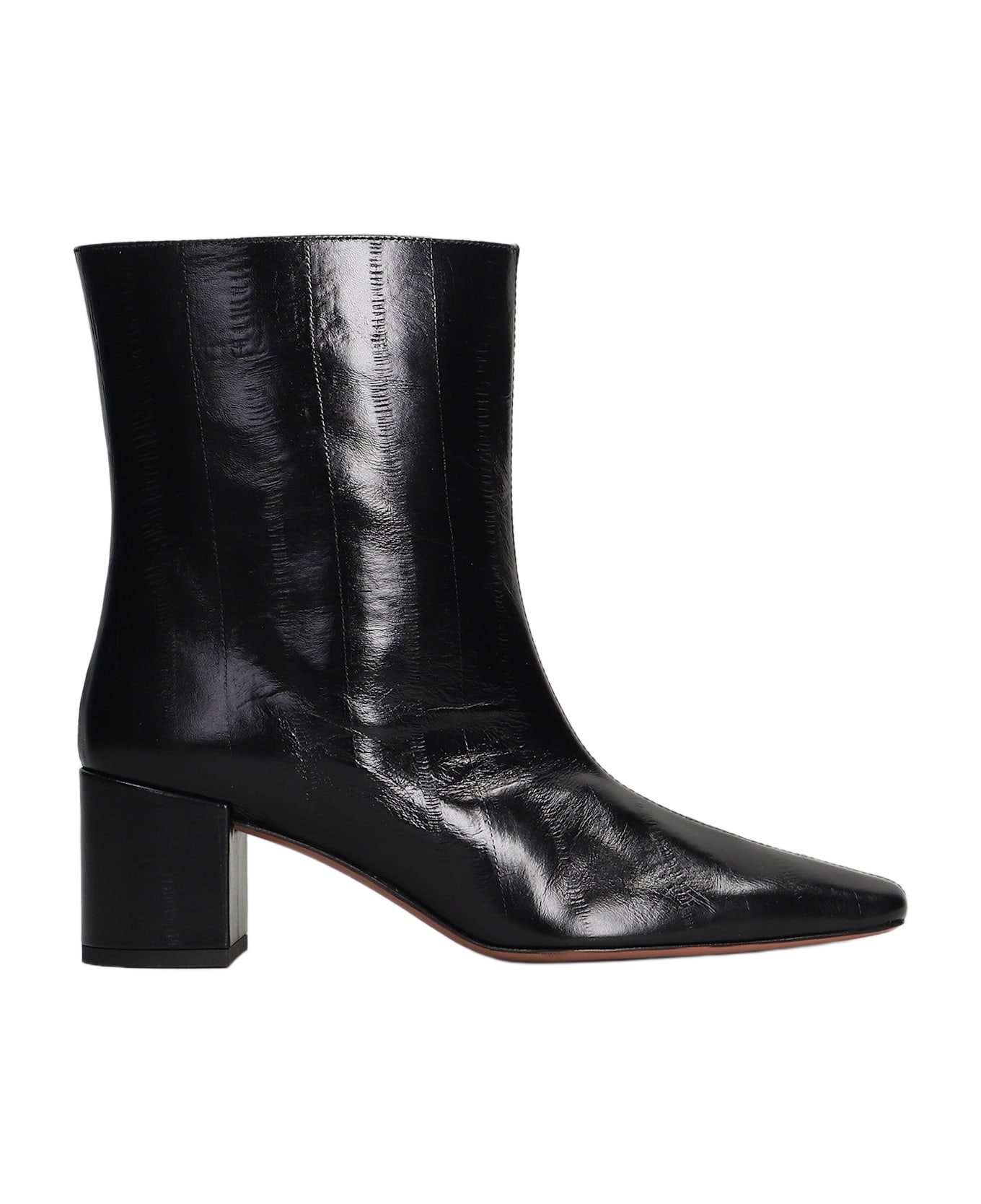 Aldo Castagna Sandy High Heels Ankle Boots In Black Leather - black