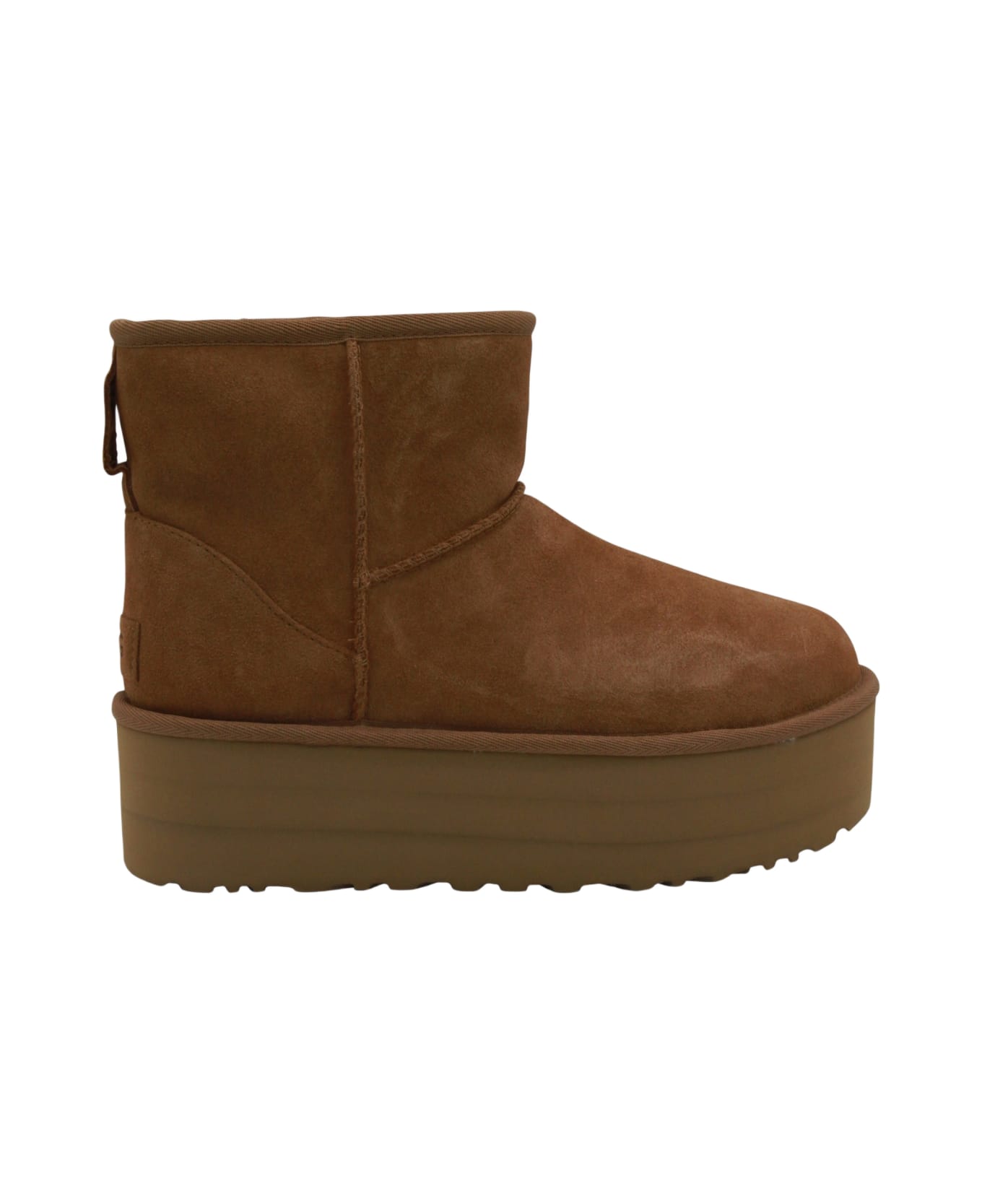 UGG Beige Classic Mini Platform Boots - Chestnut