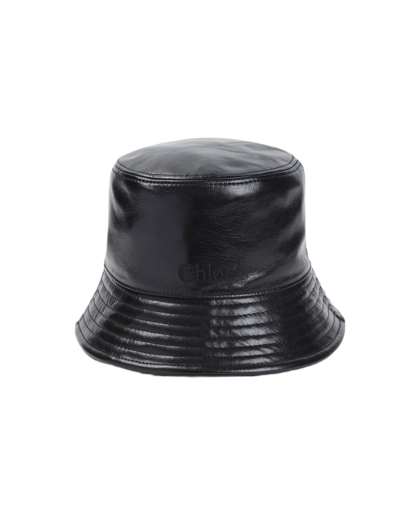 Chloé Leather Bucket Hat - Black