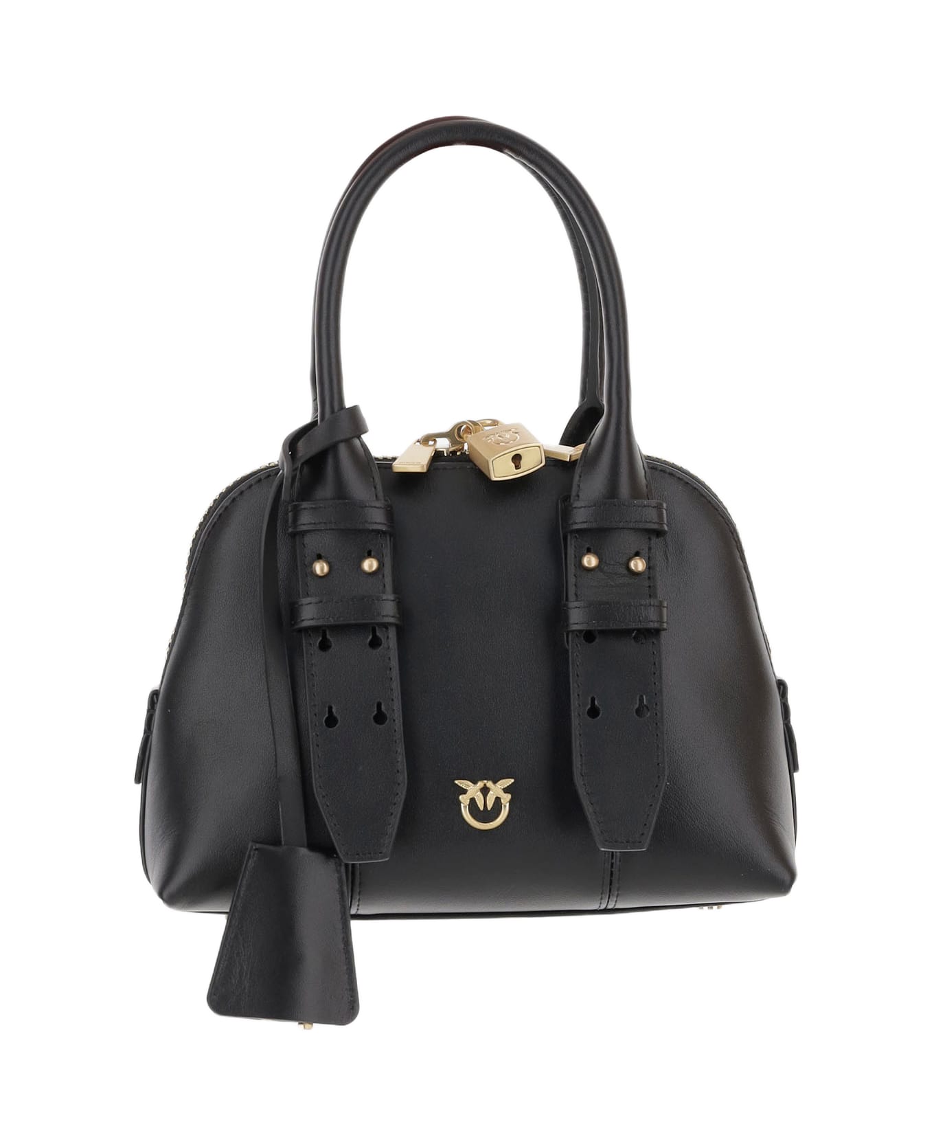 Pinko Mini Escape Leather Handbag - Black