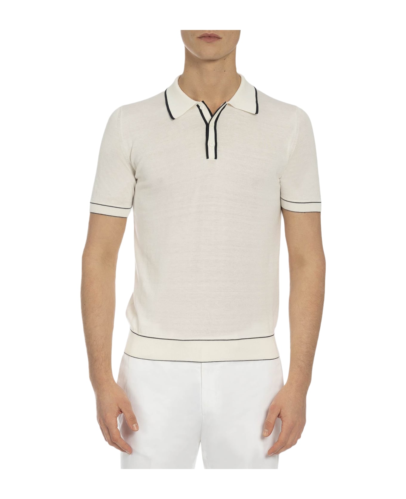 Larusmiani Ischia Polo Sweater - Ivory