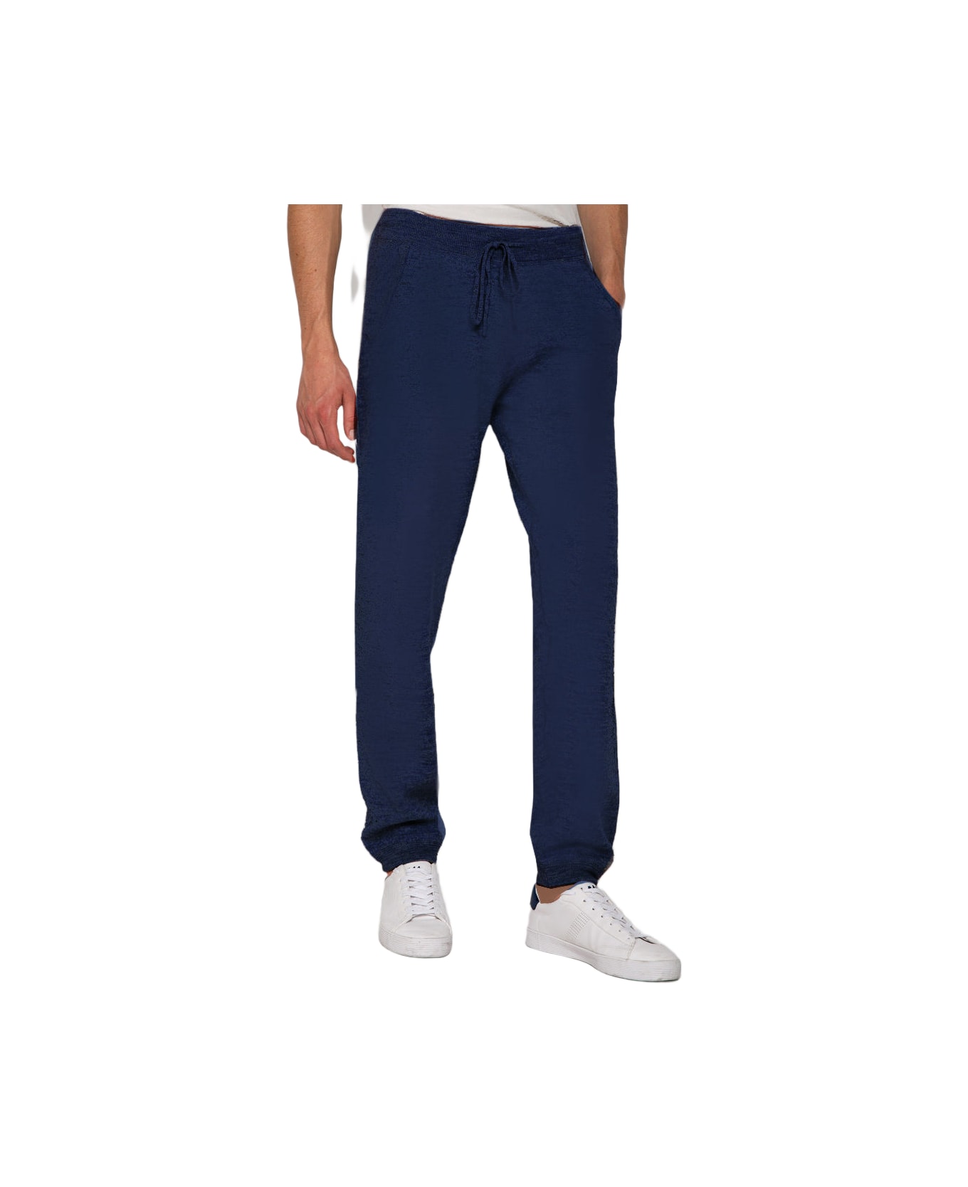 MC2 Saint Barth Track Knitted Sweatpants With Pockets - BLUE