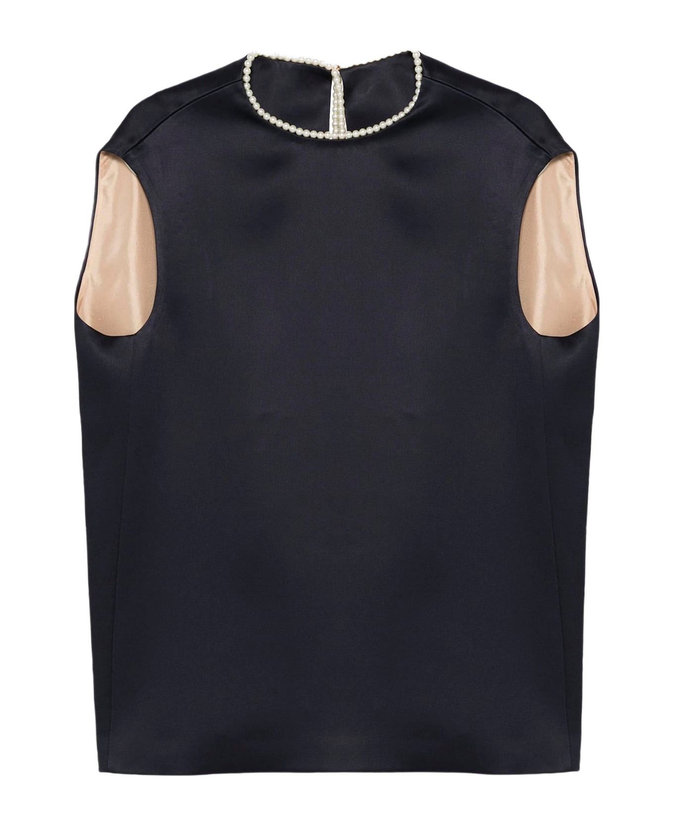 Carven Cocoon Top In Double Satin - Blue
