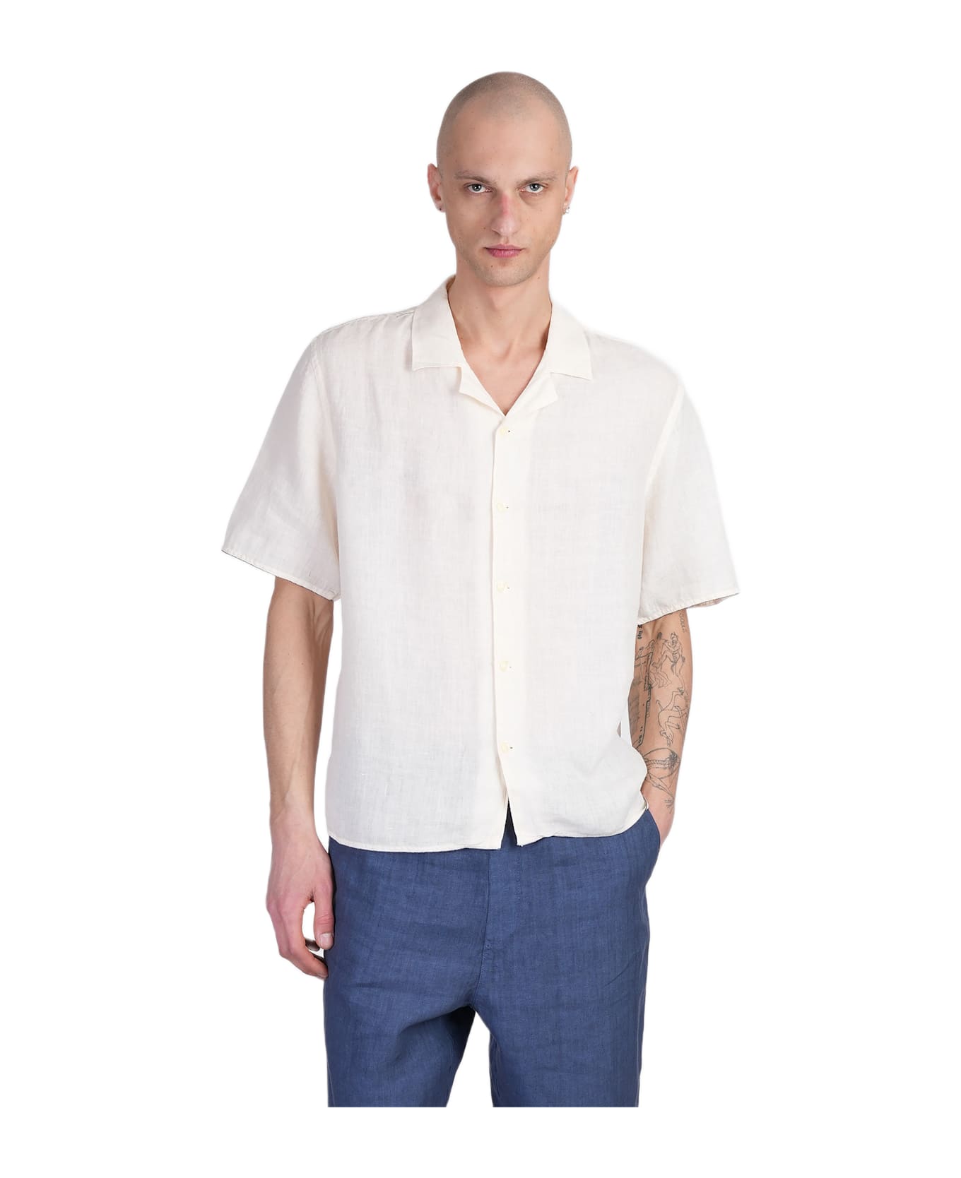 120% Lino Shirt In Beige Linen - beige