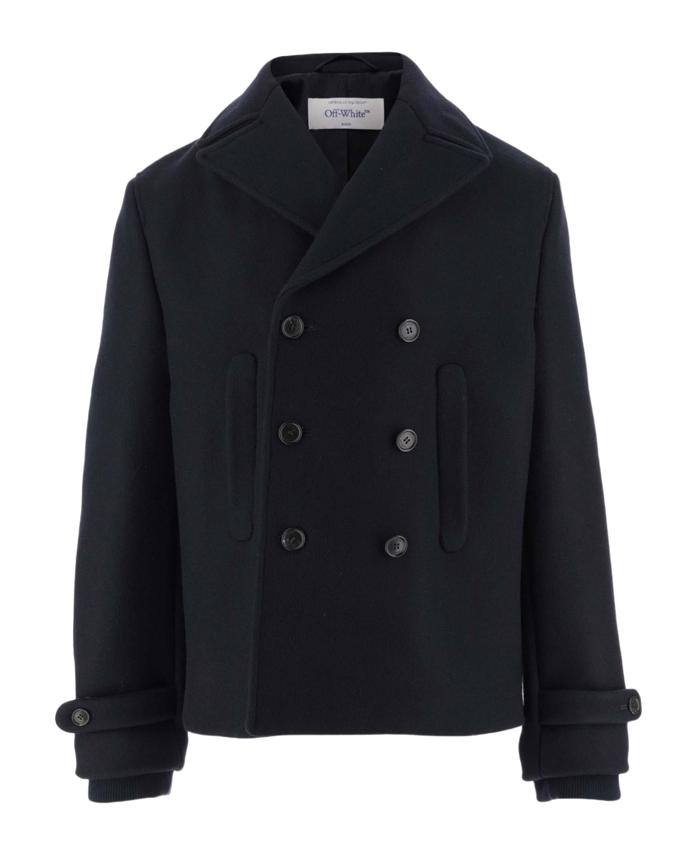 Off-White Double-breasted Peacoat - Black