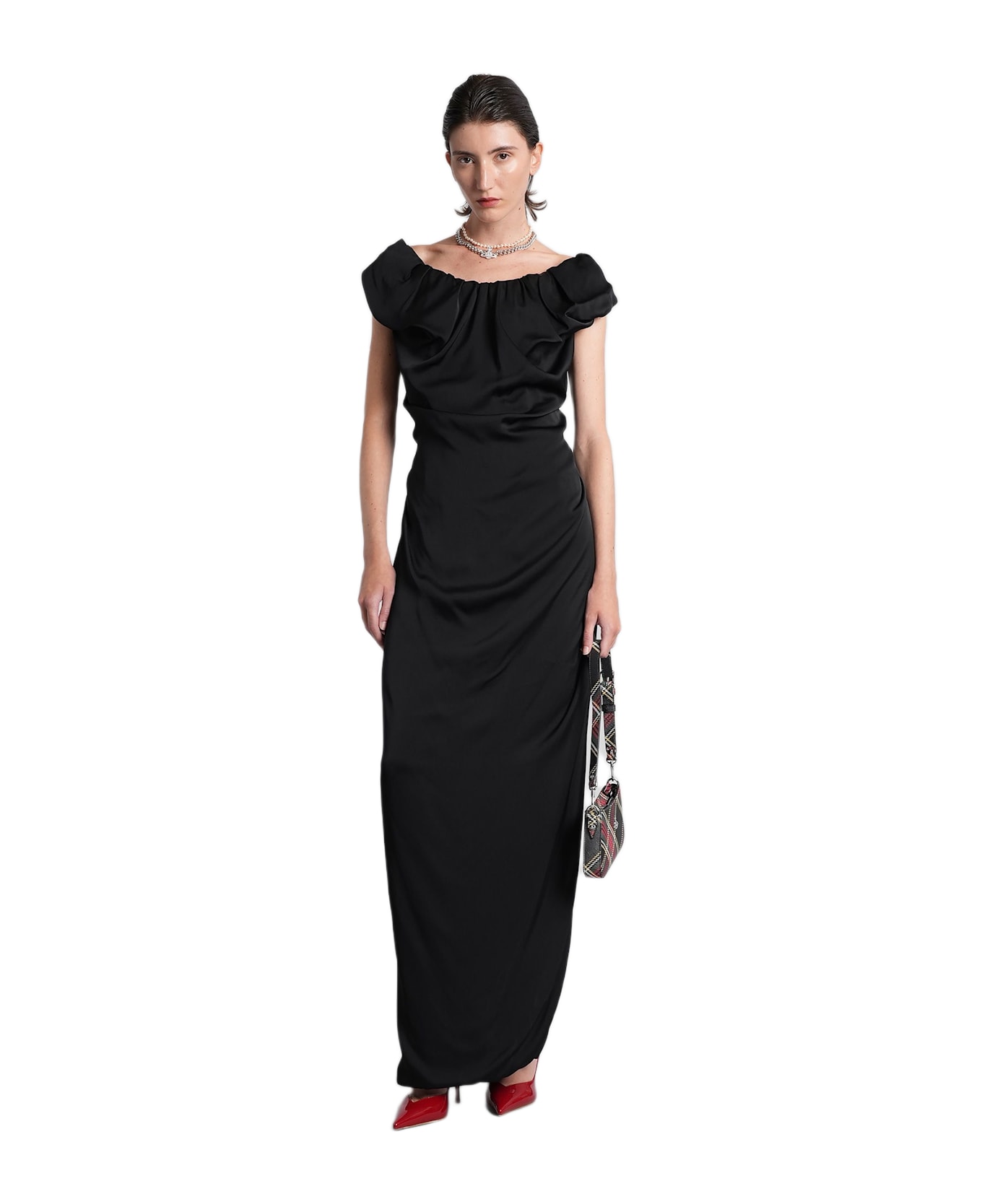 Vivienne Westwood Long Ginnie Long Dress In Black Viscose - black
