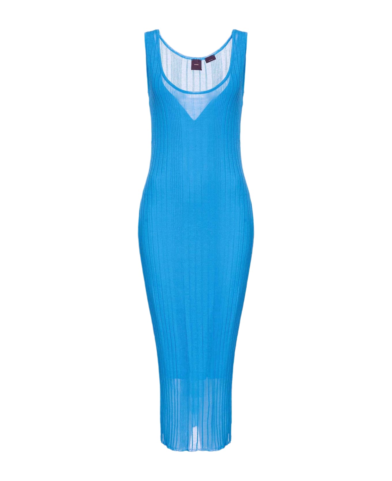 Pinko Transparent Crepe Midi Dress - Clear Blue