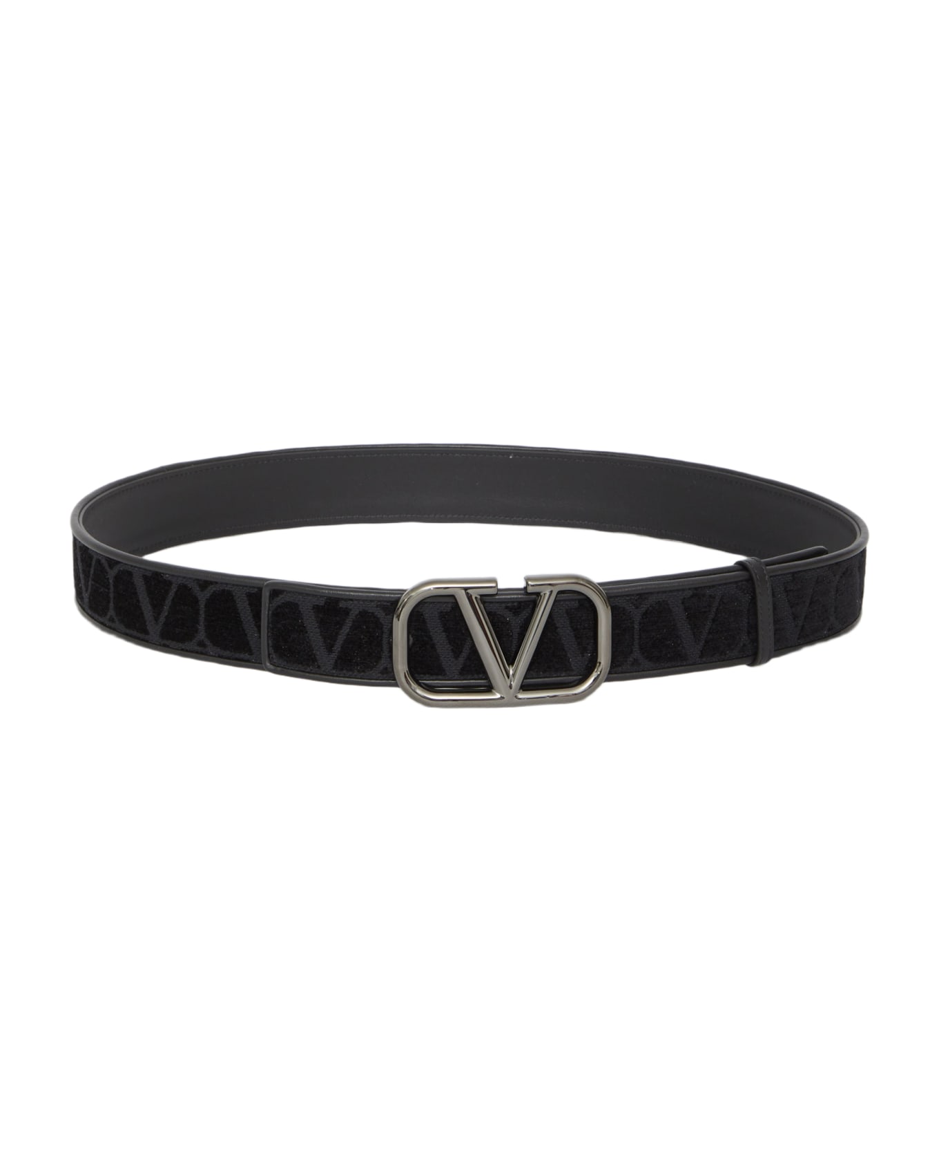 Valentino Garavani Vlogo Toile Iconographe Belt - BLACK