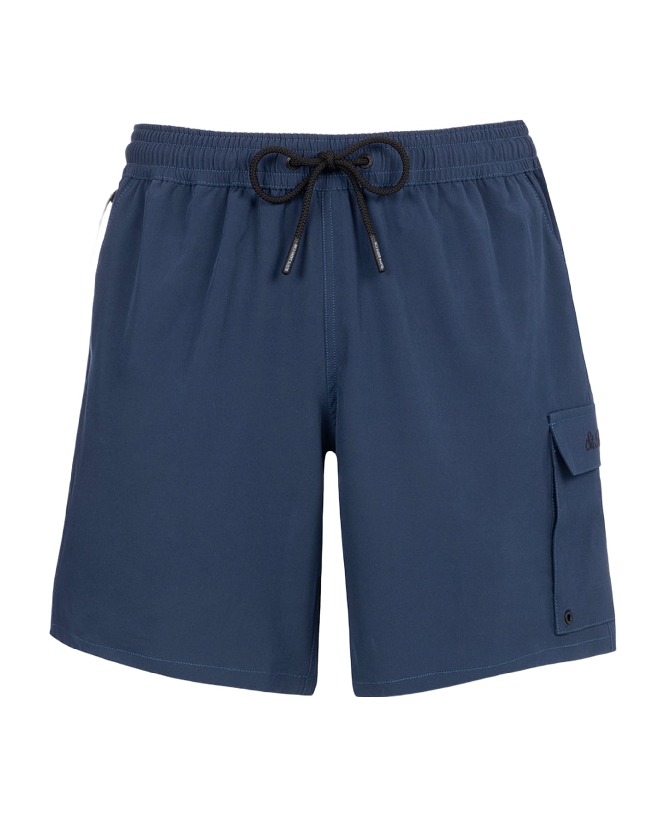 MC2 Saint Barth Blue Classic Stretch Comfort Travel Swim Shorts - BLUE