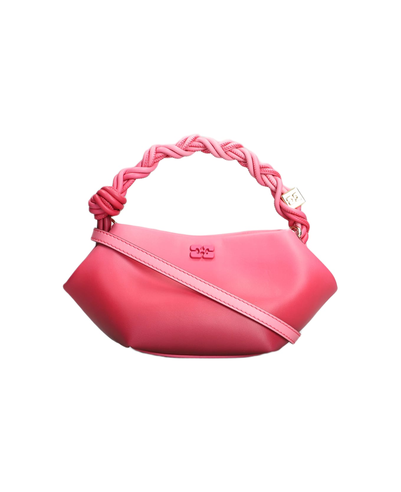 Ganni Bou Shoulder Bag In Rose-pink Leather - rose-pink