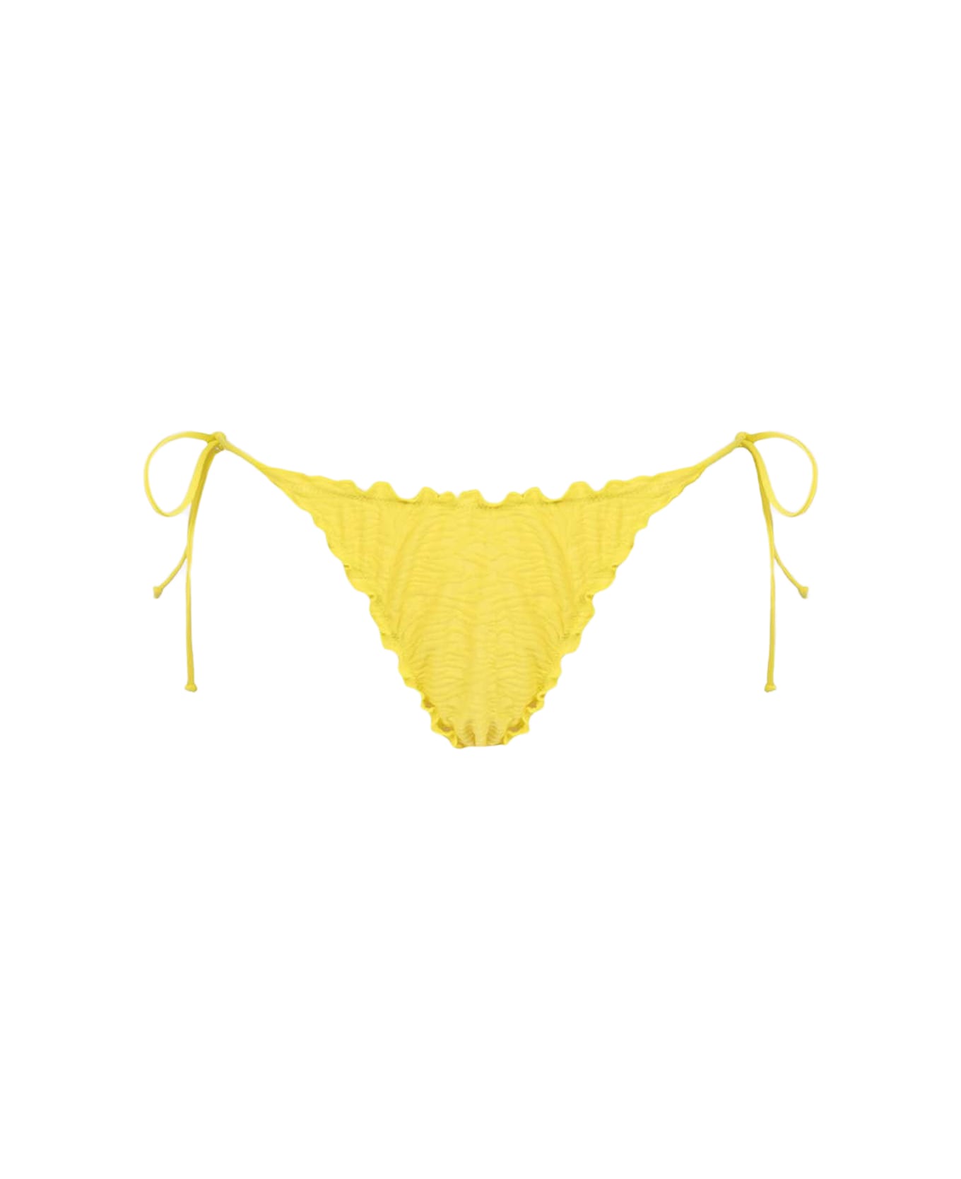 MC2 Saint Barth Woman Zebra Embossed Cheeky Swim Briefs Miami - YELLOW