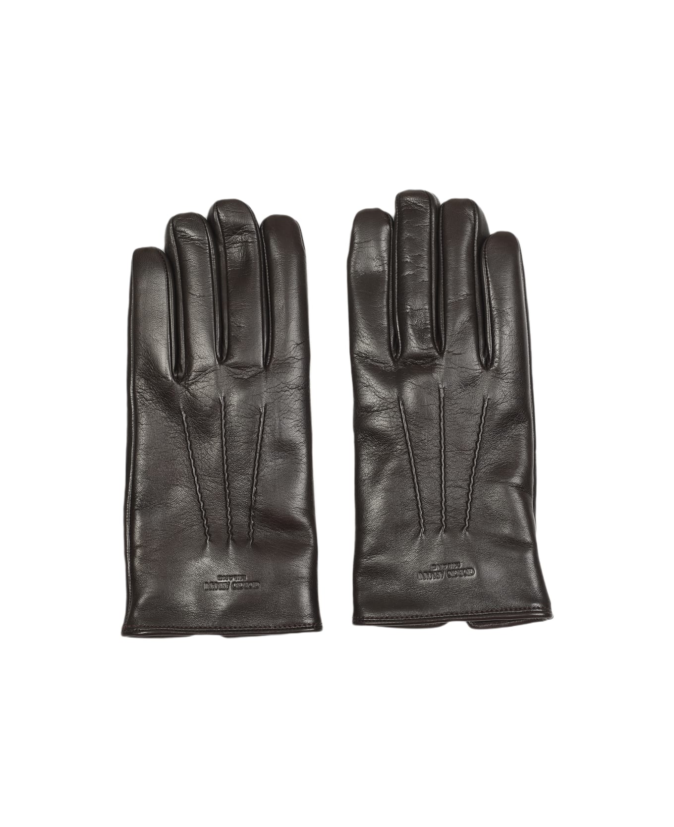 Giorgio Armani Leather Gloves - Moro