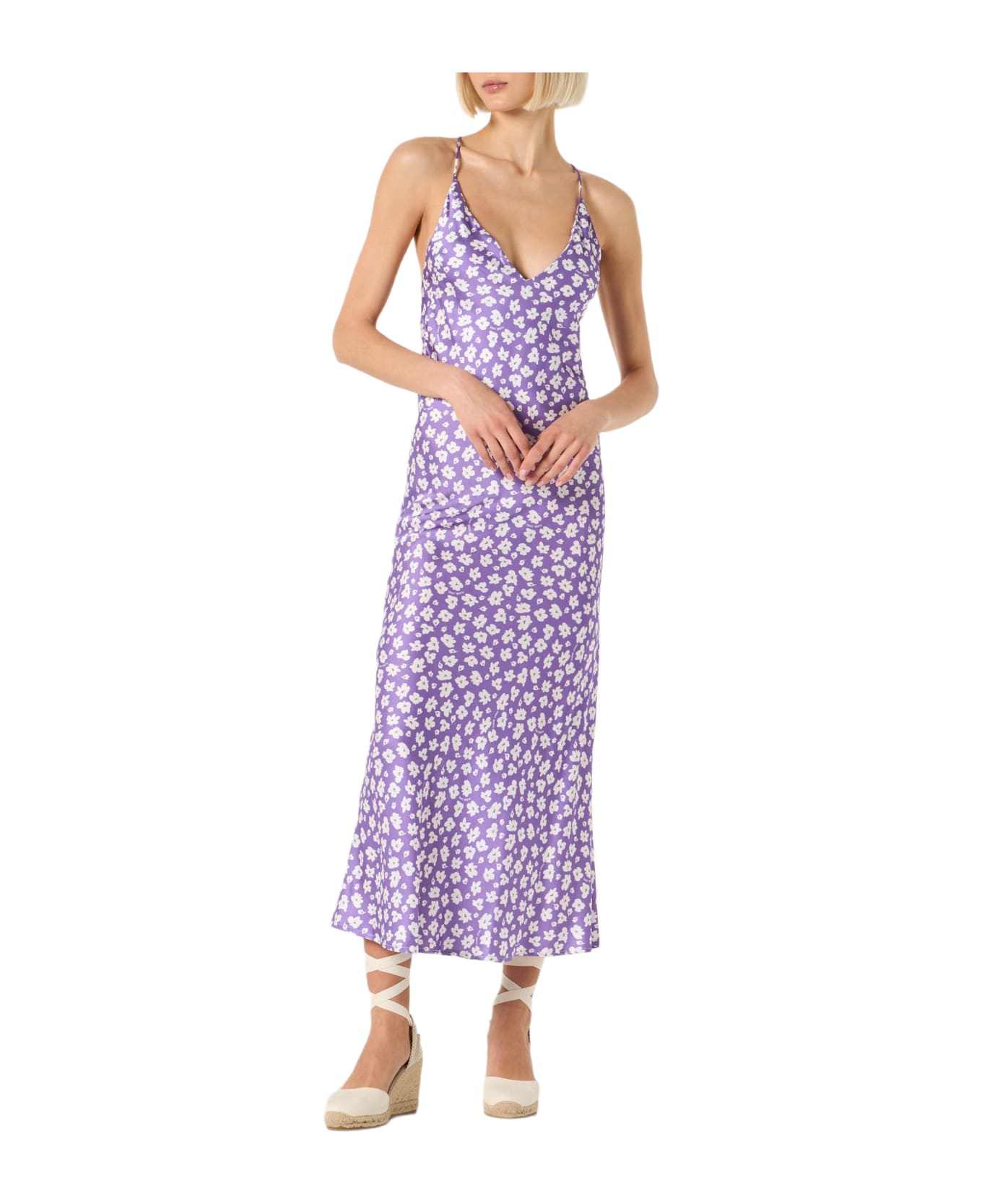 MC2 Saint Barth Woman Slip Dress Eydis With Daisy Print - PINK ワンピース＆ドレス