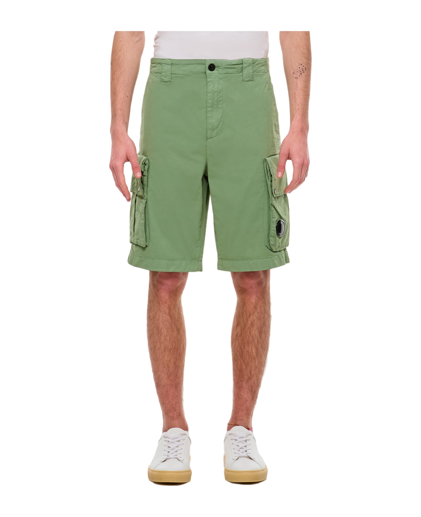 C.P. Company Twill Stretch Cargo Shorts - Green