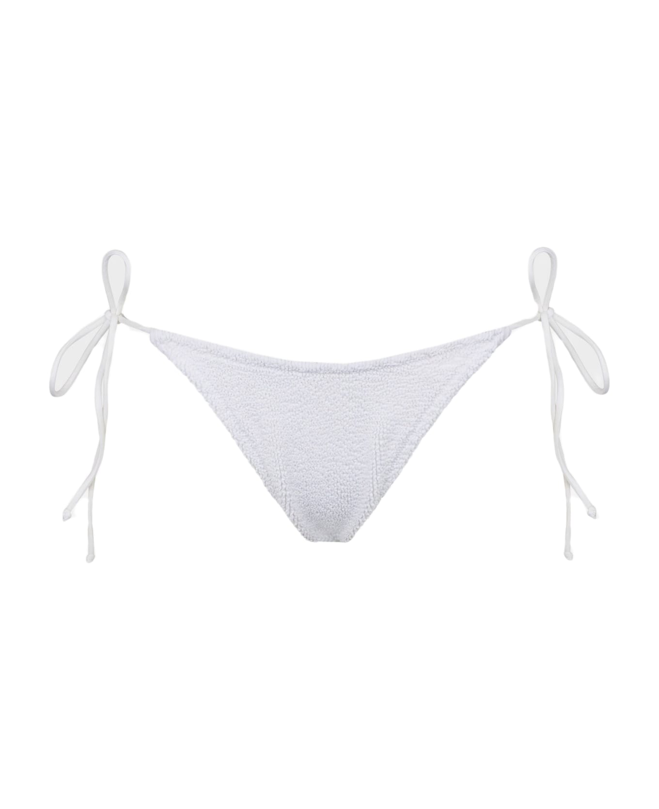 MC2 Saint Barth Woman White Crinkle Swim Briefs With Side Laces - WHITE ボトムス