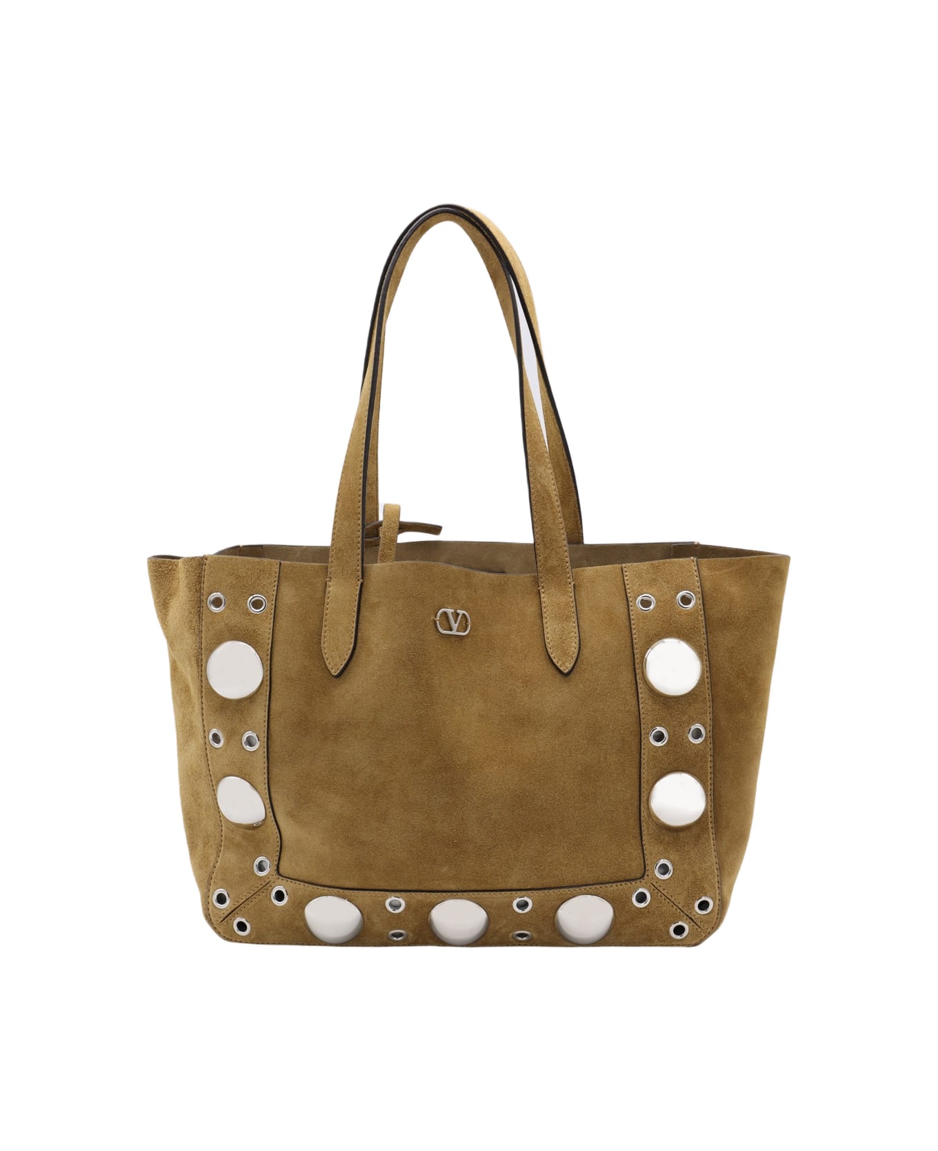 Valentino Garavani Beige Nellcote Leather Totes - HAVANA BEIGE