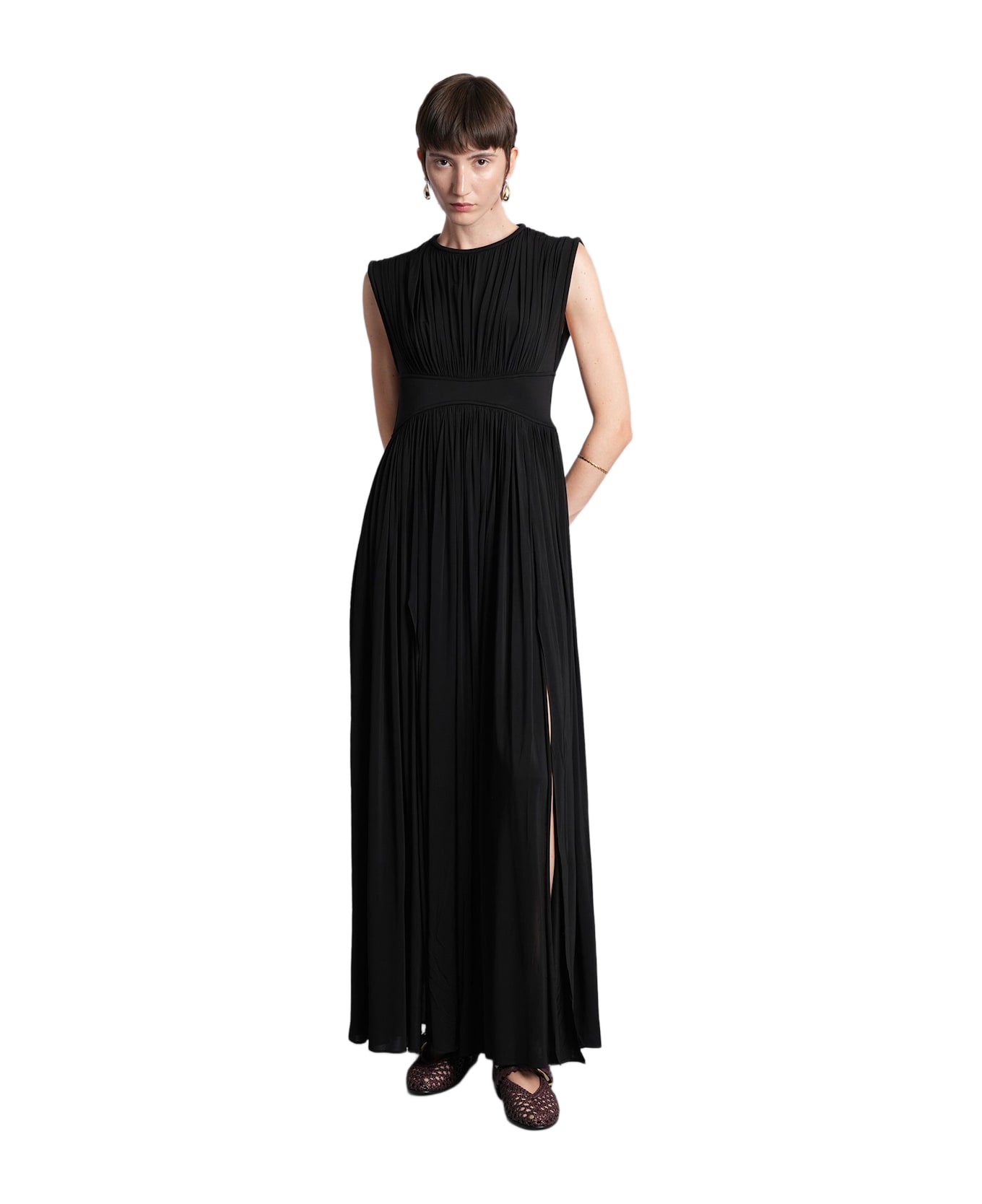 Zimmermann Long Dress In Black Viscose - black