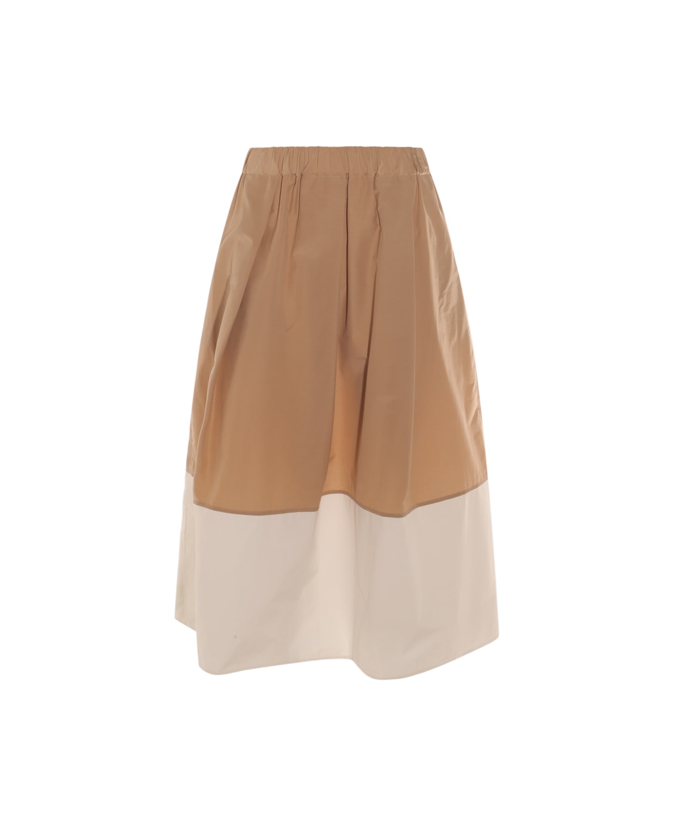 Antonelli Beige And White Cotton Skirt