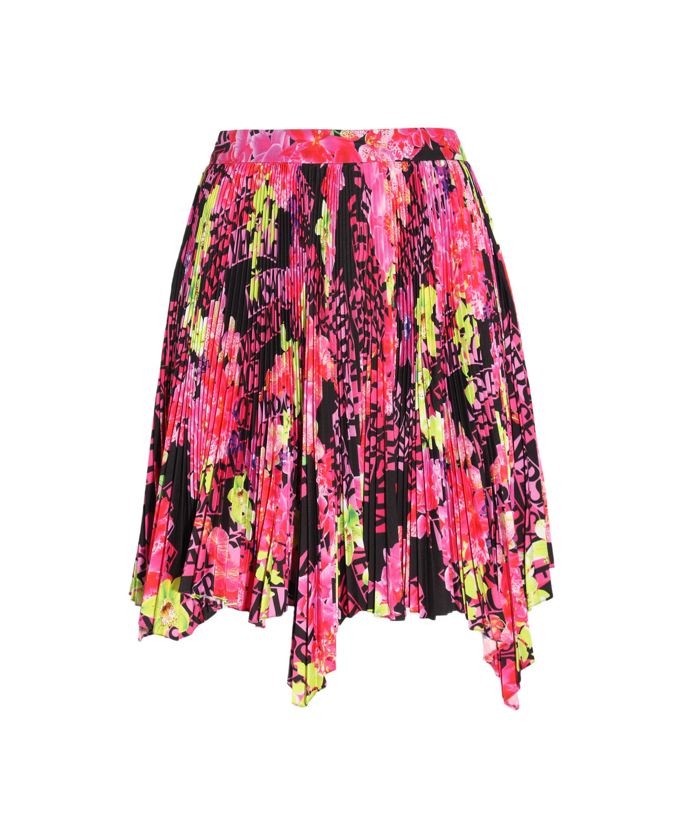 Versace Multicolour Pleated Skirt - ORCHID VERSACE