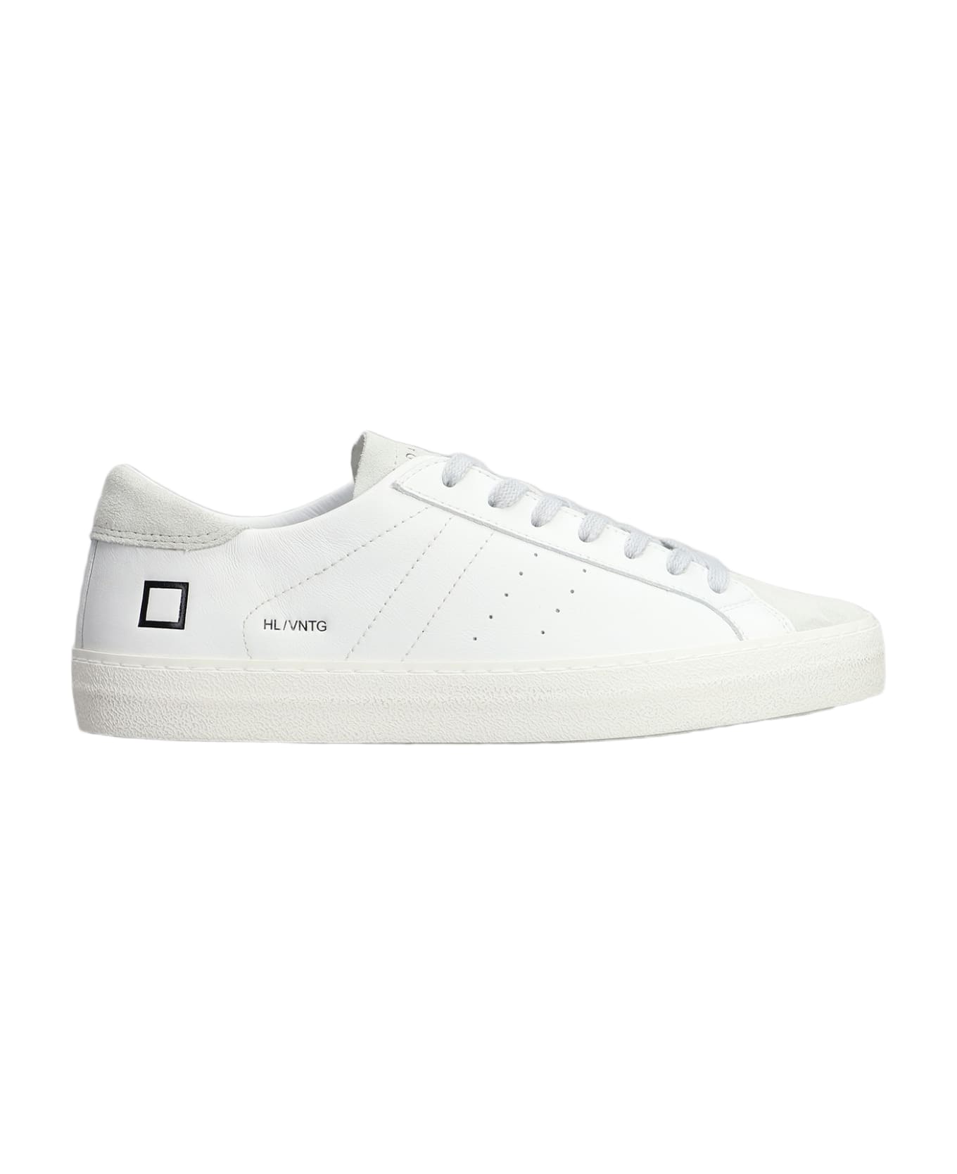D.A.T.E. Hill Low Sneakers In White Suede And Leather - white