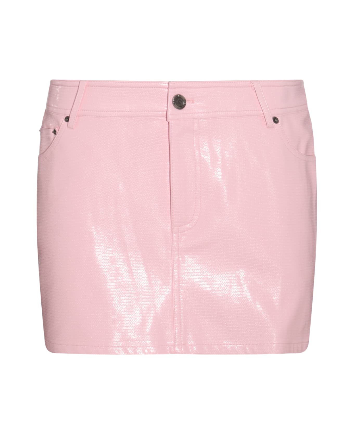 Rotate by Birger Christensen Pink Vynil Mini Skirt - Pink