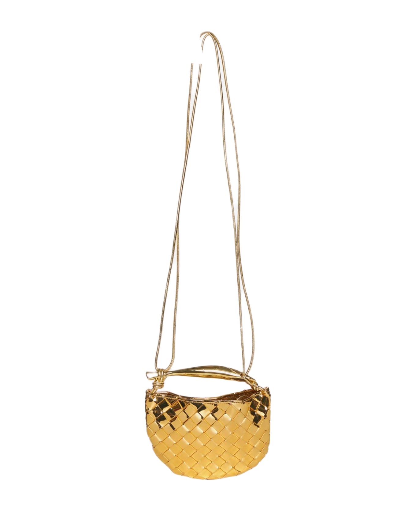 Bottega Veneta Sardine Mini Intrecciato Leather Bag - Gold