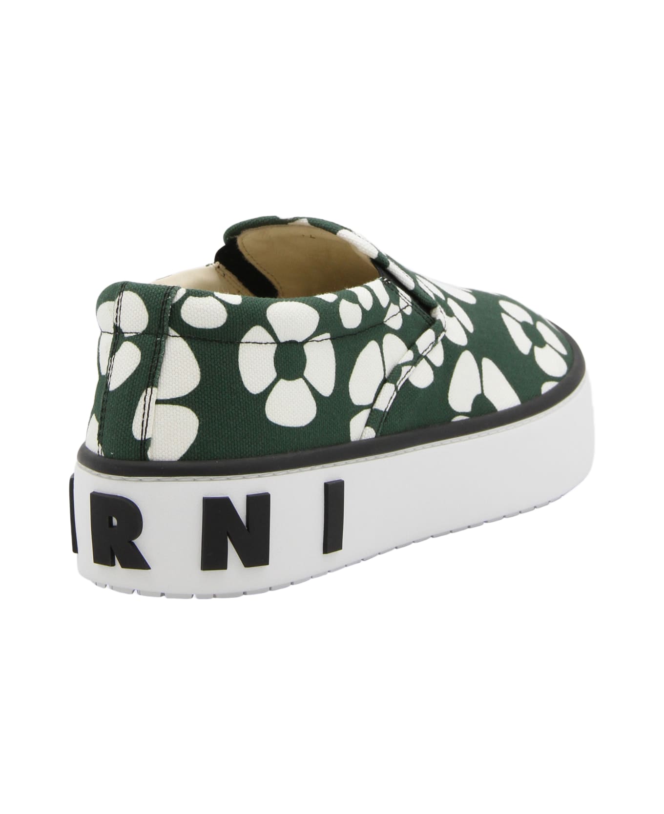 Marni Green And White Canvas Slip On Sneakers - Green スニーカー